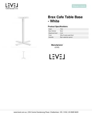 Tear Sheet: Brax Cafe Table Base - White