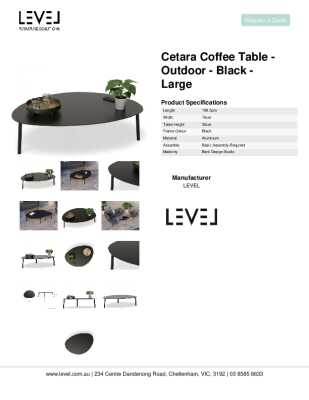 Tear Sheet: Cetara Coffee Table - Outdoor - Black - Large