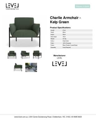 Tear Sheet: Charlie Armchair - Kelp Green 