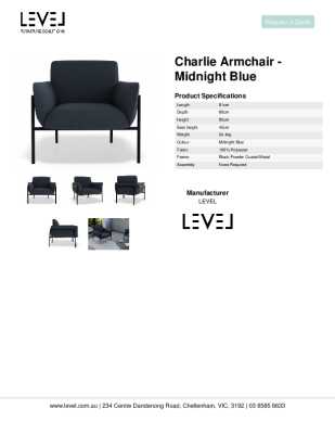 Tear Sheet: Charlie Armchair - Midnight Blue 