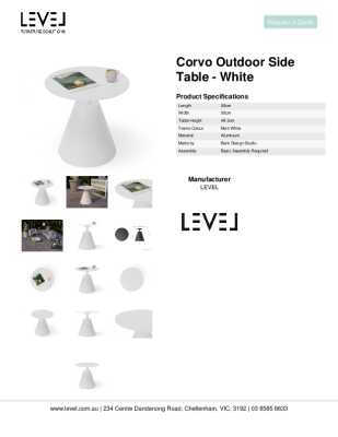 Tear Sheet: Corvo Outdoor Side Table - White