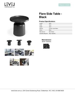 Tear Sheet: Flare Side Table - Black