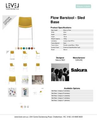 Tear Sheet: Flow Barstool - Sled Base