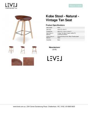 Tear Sheet: Kobe Stool - Natural - Vintage Tan Seat