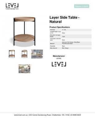 Tear Sheet: Layer Side Table - Natural