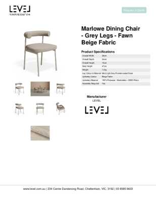 Tear Sheet: Marlowe Dining Chair - Grey Legs - Fawn Beige Fabric 