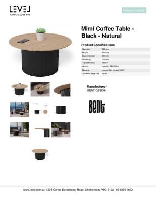 Tear Sheet: Mimi Coffee Table - Black - Natural