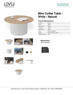 Tear Sheet: Mimi Coffee Table - White - Natural