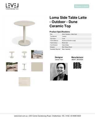 Tear Sheet: Loma Side Table Latte - Outdoor - Dune Ceramic Top