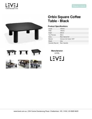 Tear Sheet: Orbix Square Coffee Table - Black 