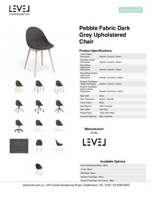 Tear Sheet: Pebble Fabric Dark Grey Upholstered Chair