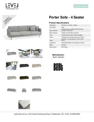 Tear Sheet: Porter Sofa - 4 Seater 