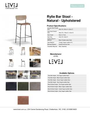 Tear Sheet: Rylie Bar Stool - Natural - Upholstered