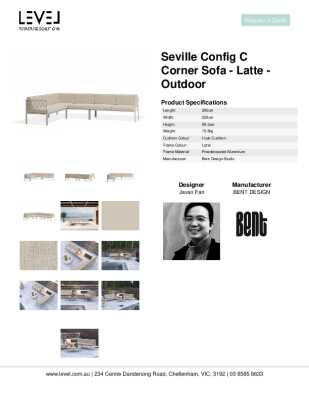 Tear Sheet: Seville Config C Corner Sofa - Latte - Outdoor
