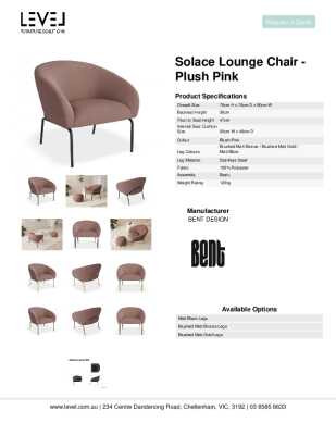 Tear Sheet: Solace Lounge Chair - Plush Pink