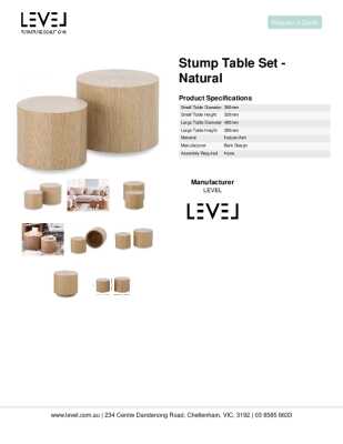 Tear Sheet: Stump Table Set - Natural 