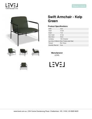 Tear Sheet: Swift Armchair - Kelp Green 