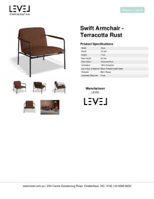 Tear Sheet: Swift Armchair - Terracotta Rust 