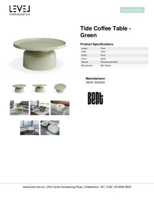 Tear Sheet: Tide Coffee Table - Green 