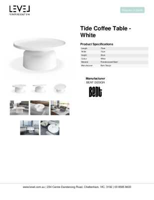 Tear Sheet: Tide Coffee Table - White 