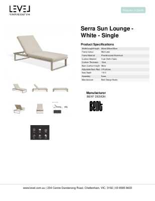 Tear Sheet: Serra Sun Lounge - Latte - Single