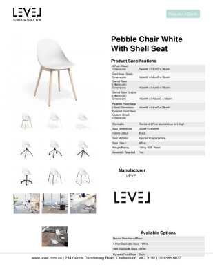 Tear Sheet: Pebble Chair White with Shell Seat