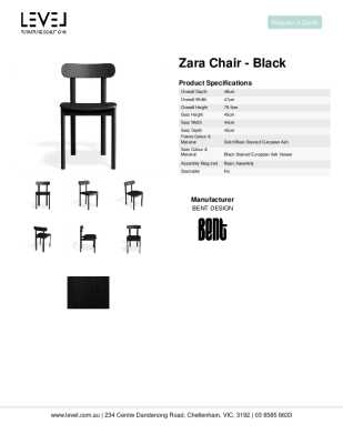 Tear Sheet: Zara Chair - Black