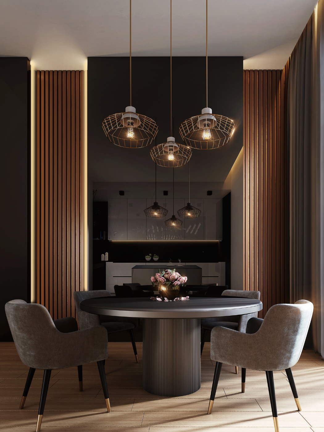 black round dining table