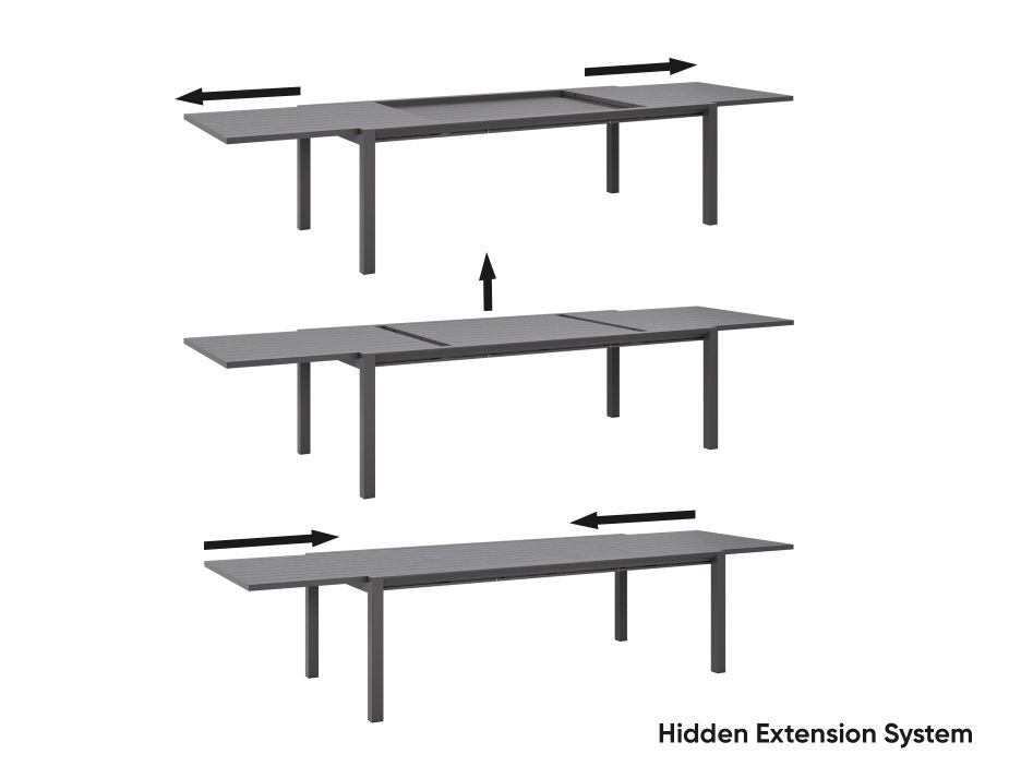 Extendable table mechanism.