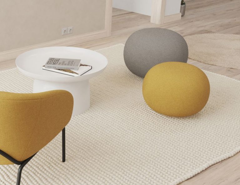 Illustration of Unique Minimalist Storage Ottoman Design