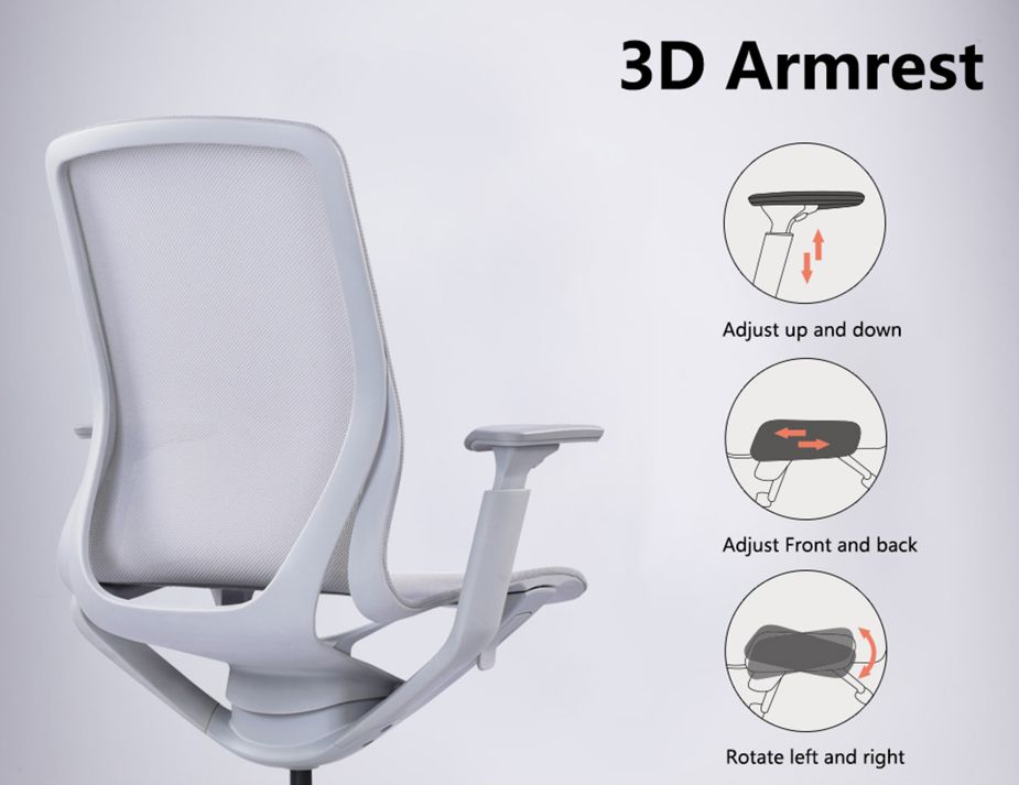 Adjustable chair armrest.