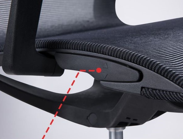 Chair height adjustment lever.
