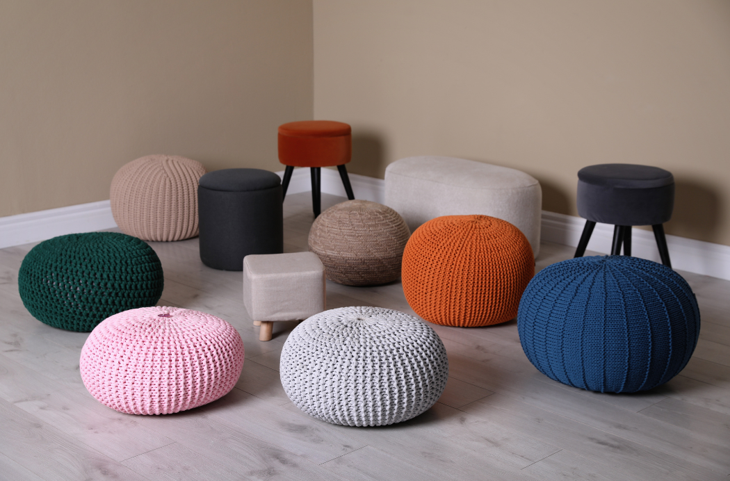 colourfull ottomans.