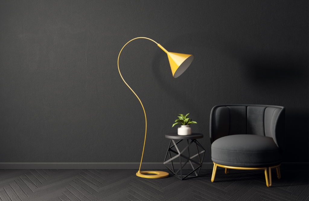 yellow floor lamp