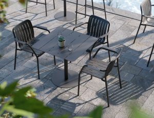 Roku Outdoor Armchair Matt Charcoal By Bent Design