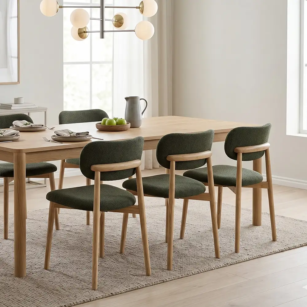 Green and Oak Dining Chair