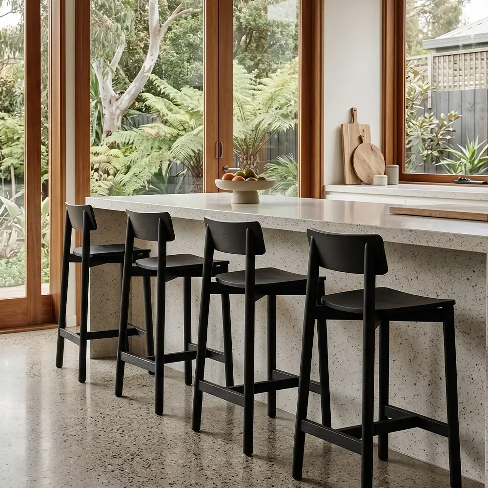 Black Kitchen Stool in Counter Bench