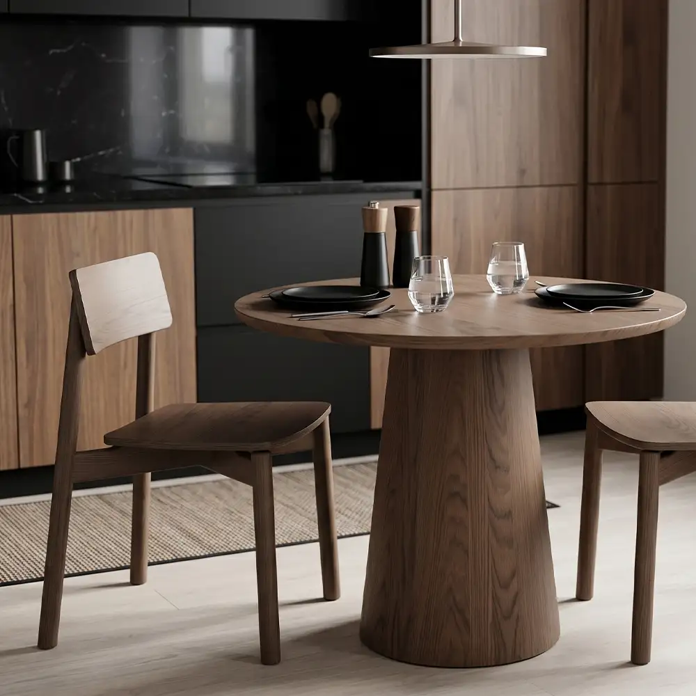 Walnut Wooden Kitchen Table with Chairs