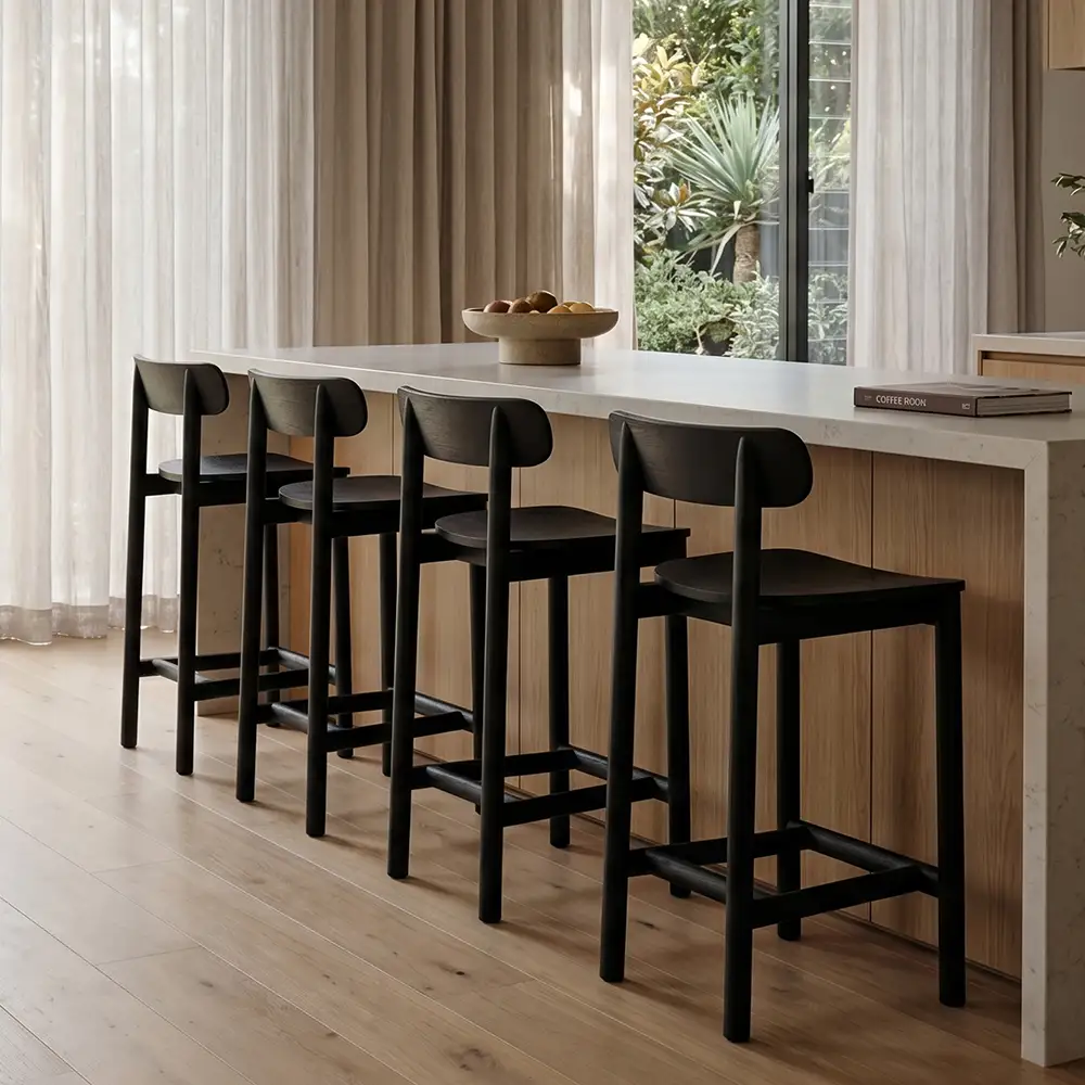 Black Timber Bar Stool