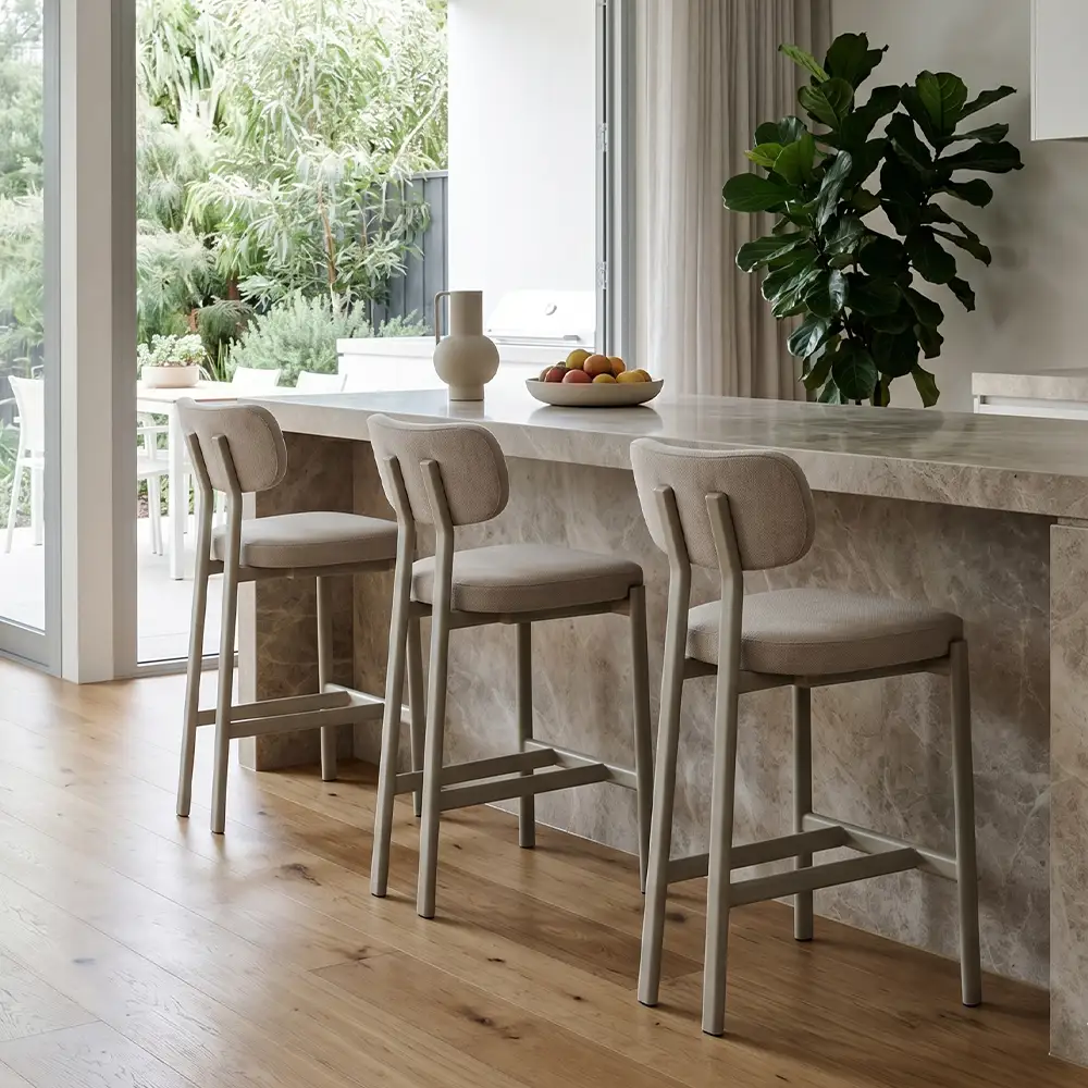Nova kitchen stools at marble bench