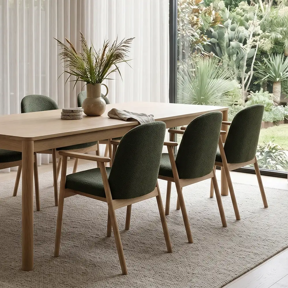Green Fabric Arm Chair