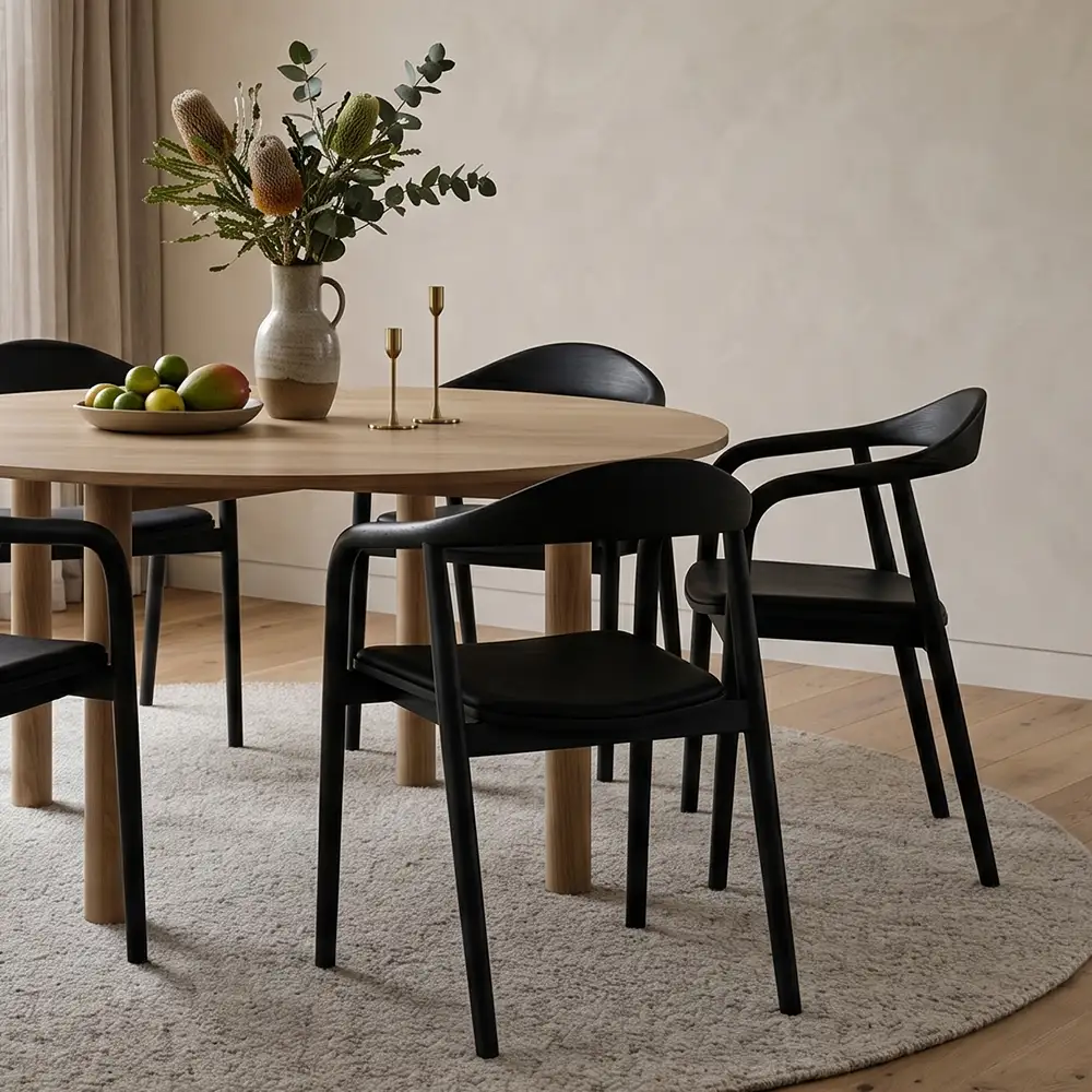 Arki Black Padded Armchair
