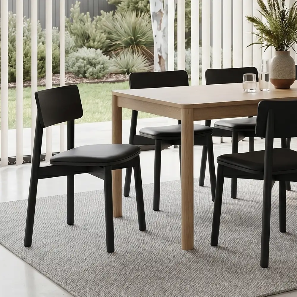 Andi chairs in black with upholstered seat