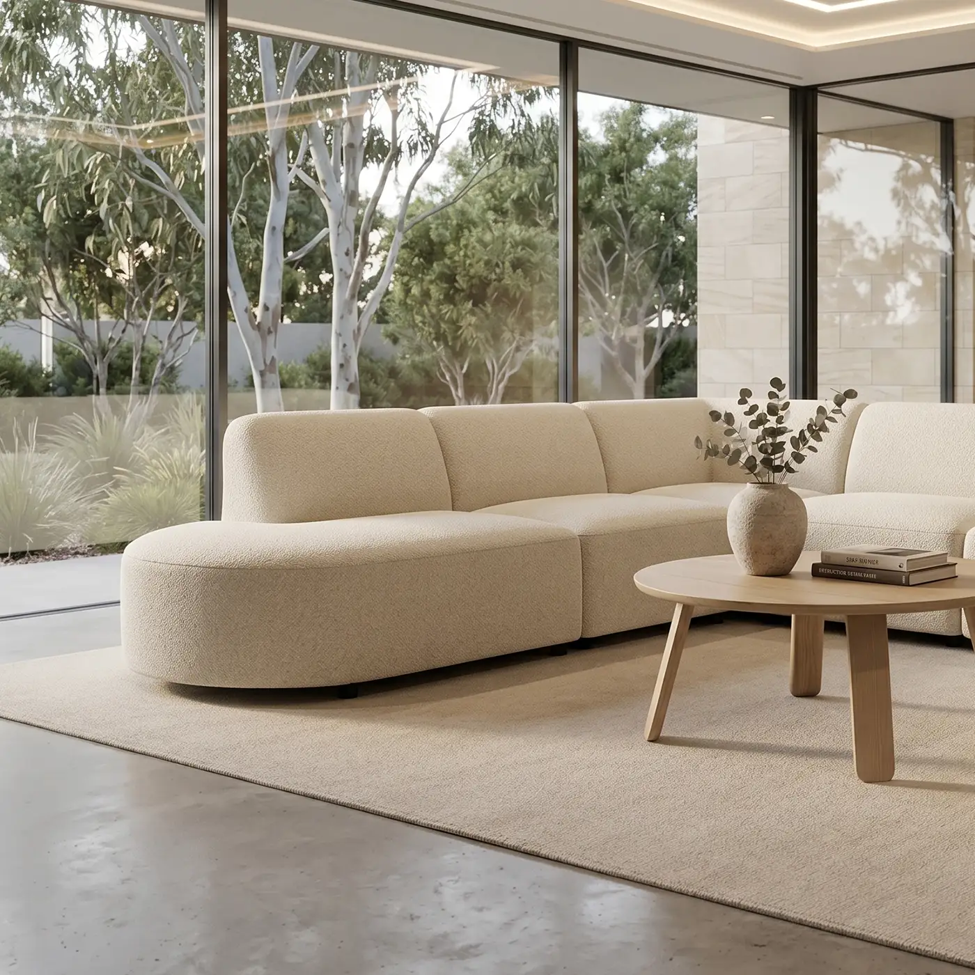 Large Corner Boucle Sofa