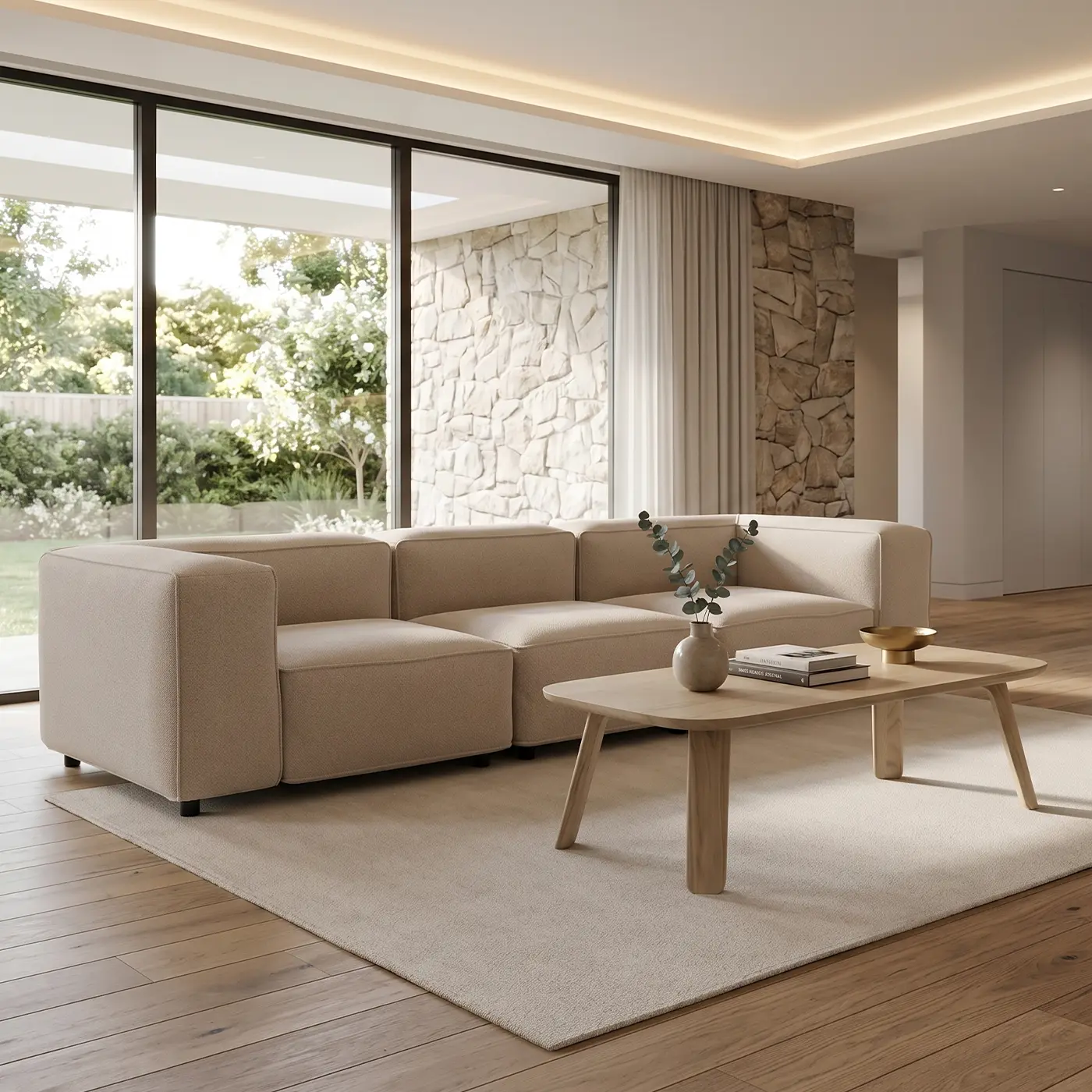3 Seater Nolia Boucle Fabric Sofa