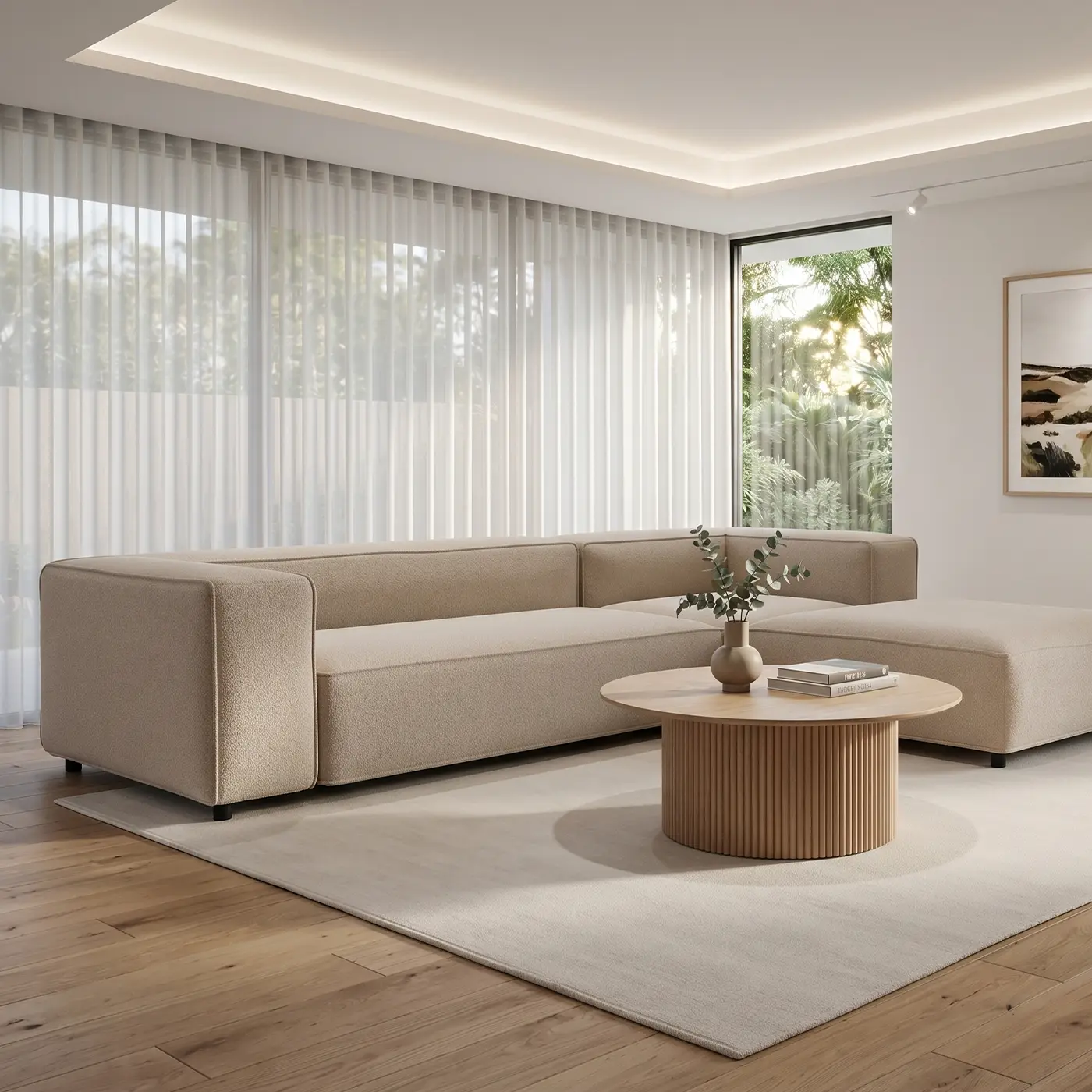 Nolia Large Fabric Sofa with Ottoman
