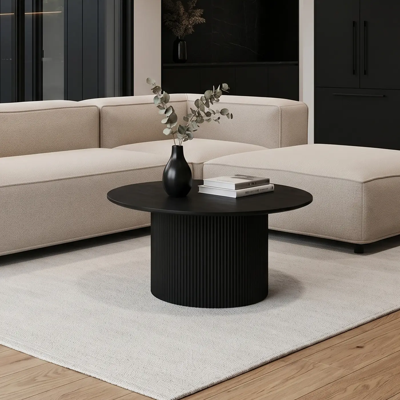 Mimi Black Round Coffee Table