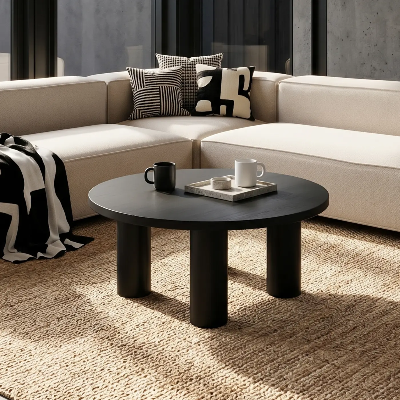 Orbix Round Black Coffee Table