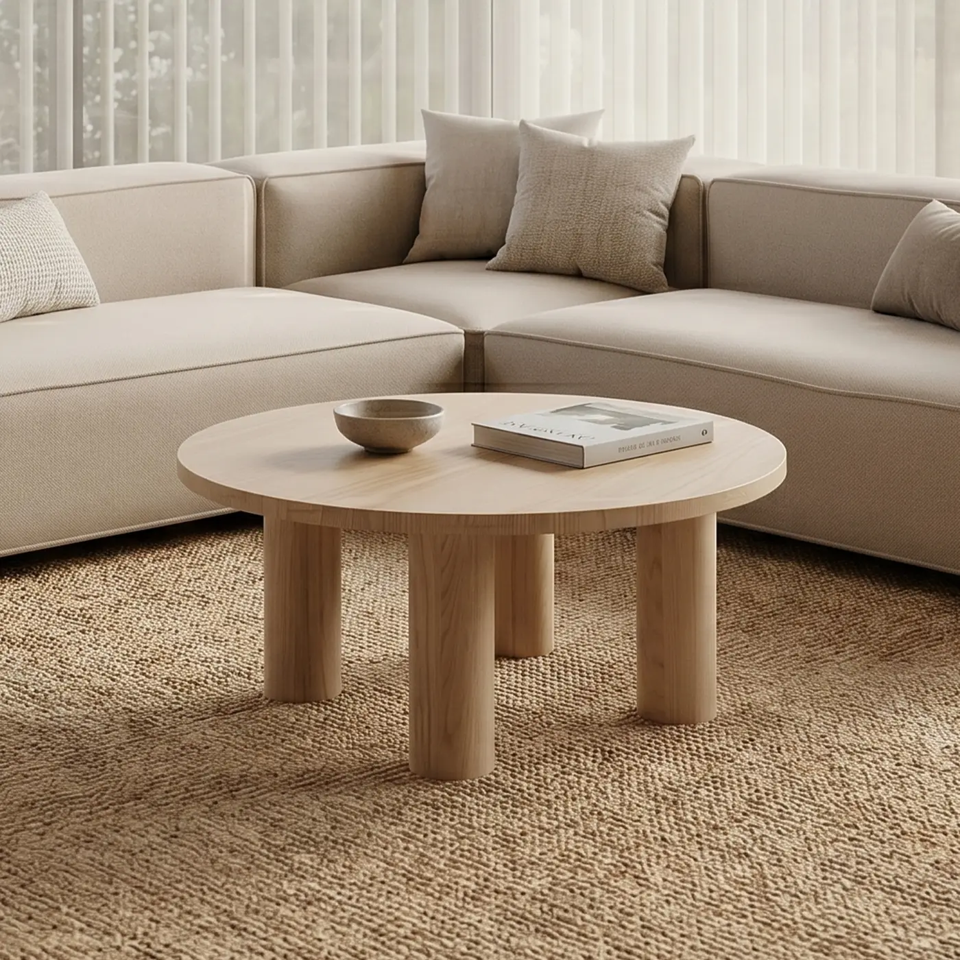 Orbix Round Natural Wooden Coffee Table