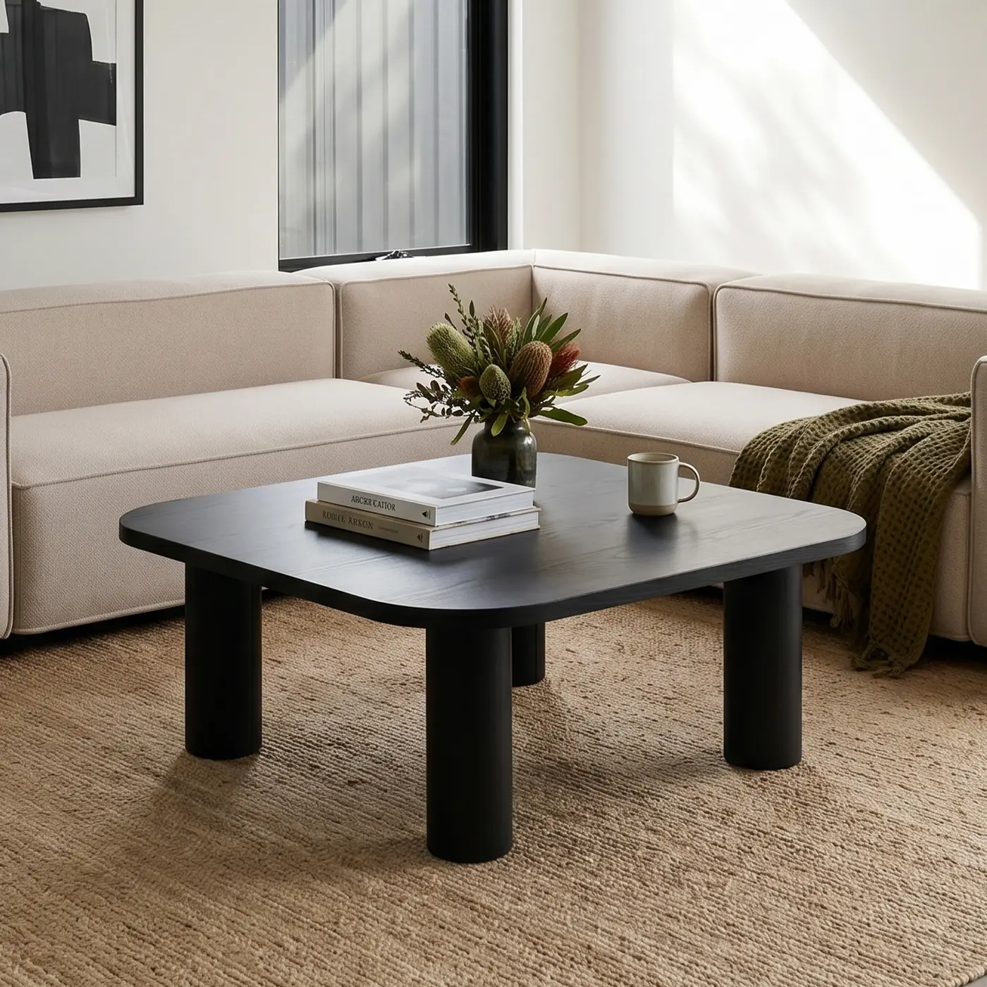 Orbix Large Square Black Coffee Table
